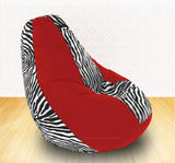 DOLPHIN XXXL Red/Zebra(Blk-White)-FABRIC-FILLED & WASHABLE (with Beans)