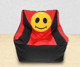 DOLPHIN XXL Beany Chair-Smiley Black/Red-Filled (With Beans)