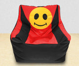 DOLPHIN XXXL Beany Chair-Smiley Black/Red-Filled (With Beans)
