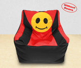 DOLPHIN XXL Beany Chair-Smiley Black/Red-Cover (Without Beans)