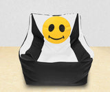 DOLPHIN XXL Beany Chair-Smiley Black/White-Filled (With Beans)