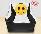 DOLPHIN XXXL Beany Chair-Smiley Black/White-Cover (Without Beans)