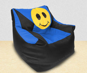 DOLPHIN XXXL Beany Chair-Smiley Black/R.Blue-Filled (With Beans)