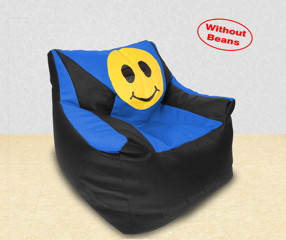 DOLPHIN XXL Beany Chair-Smiley Black/R.Blue-Cover (Without Beans)