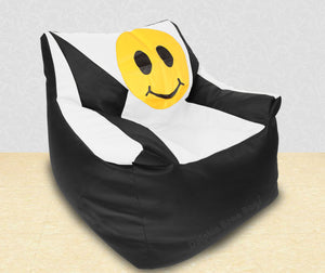 DOLPHIN XXXL Beany Chair-Smiley Black/White-Filled (With Beans)