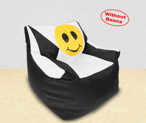 DOLPHIN XXL Beany Chair-Smiley Black/White-Cover (Without Beans)