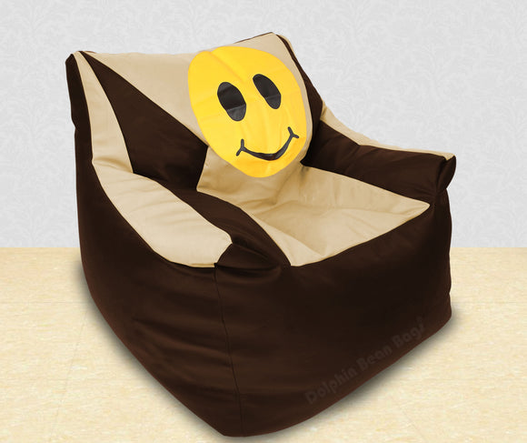 DOLPHIN XXXL Beany Chair-Smiley Brown/Beige-Filled (With Beans)
