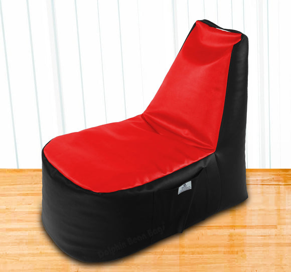 DOLPHIN XXL Boot Shape Recliner Black/Red-Filled (With Beans)