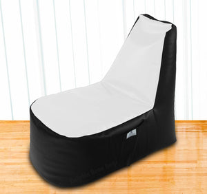 DOLPHIN XXL Boot Shape Recliner Black/White-Filled (With Beans)
