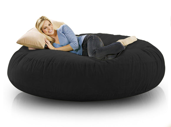 DOLPHIN FATBOY BEAN BAG ROUND Black-FILLED(with Beans)