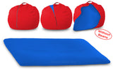 DOLPHIN FATBOY Bean Bag with Multi Use-Red/R.Blue-Cover (without Beans)