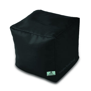 DOLPHIN SQUARE PUFFY BEAN BAG-BLACK-FILLED (With Beans)