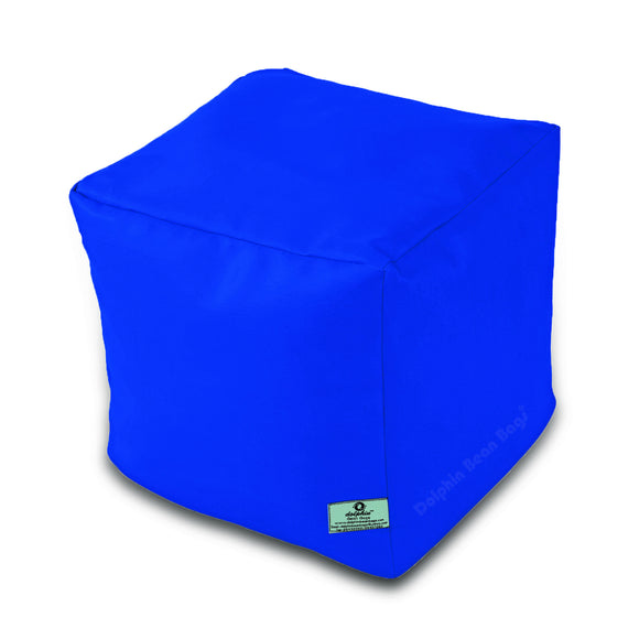 DOLPHIN SQUARE PUFFY BEAN BAG-R.BLUE-FILLED (With Beans)