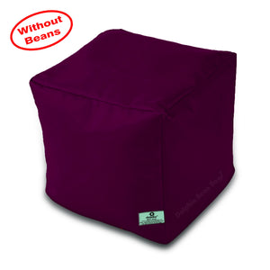 DOLPHIN SQUARE PUFFY BEAN BAG-MAROON-COVER (Without Beans)