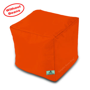 DOLPHIN SQUARE PUFFY BEAN BAG-ORANGE-COVER (Without Beans)