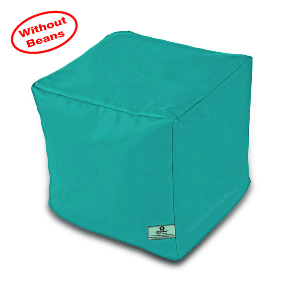 DOLPHIN SQUARE PUFFY BEAN BAG-TURQUOISE-COVER (Without Beans)