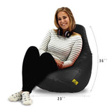 DOLPHIN XL BEAN BAG-BLACK - Filled (With Beans)