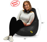 DOLPHIN XL BEAN BAG-BLACK-COVER (Without Beans)