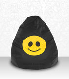 DOLPHIN XL Bean Bag Black-Smiley-FILLED (with Beans)
