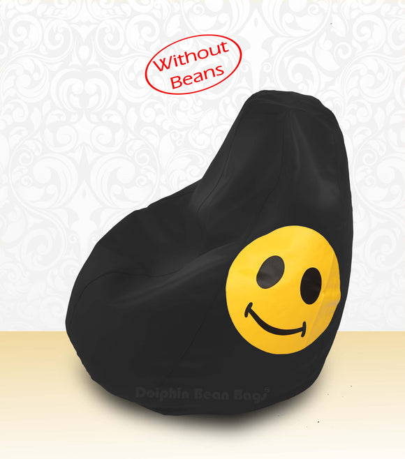DOLPHIN XL Bean Bag Black-Smiley-COVERS(without Beans)