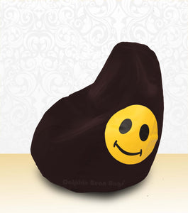DOLPHIN XL Bean Bag Brown-Smiley-FILLED (with Beans)