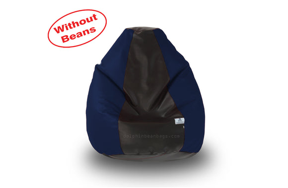 DOLPHIN S Regular BEAN BAG-Black/N.Blue-COVER (Without Beans)