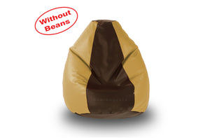 DOLPHIN L BEAN BAG-Brown/Beige-COVER (Without Beans)