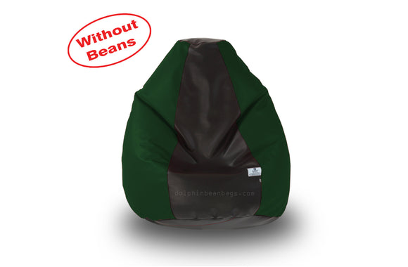 DOLPHIN M Regular BEAN BAG-Black/B.Green-COVER (Without Beans)