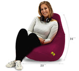 DOLPHIN XL BEAN BAG-Maroon - Filled (With Beans)