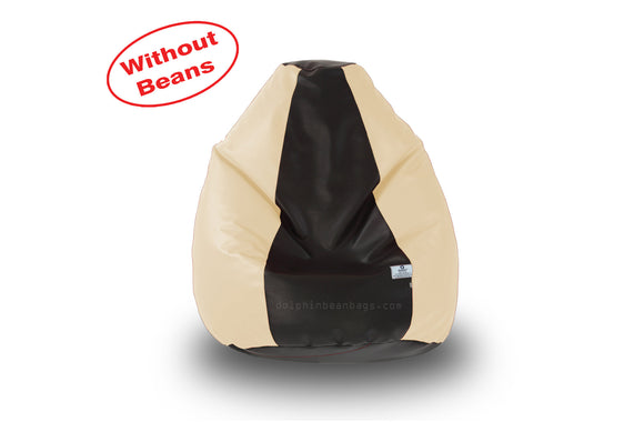 DOLPHIN M Regular BEAN BAG-Black/Fawn-COVER (Without Beans)