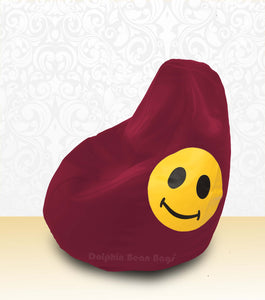 DOLPHIN XL Bean Bag Maroon-Smiley-FILLED (with Beans)