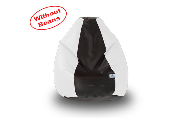 DOLPHIN S Regular BEAN BAG-Black/White-COVER (Without Beans)