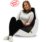 DOLPHIN XL BLACK&WHITE BEAN BAG-COVERS(Without Beans)
