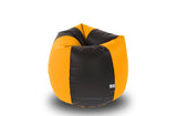 DOLPHIN M Regular BEAN BAG-Black/Yellow-COVER (Without Beans)