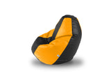 DOLPHIN S Regular BEAN BAG-Black/Yellow-COVER (Without Beans)