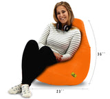 DOLPHIN XL BEAN BAG-Orange - Filled (With Beans)