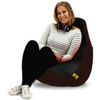 DOLPHIN XL BLACK&BROWN BEAN BAG-FILLED(With Beans)