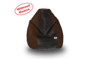 DOLPHIN L BEAN BAG-Black/Brown-COVER (Without Beans)