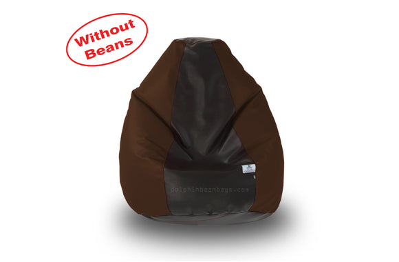 DOLPHIN M Regular BEAN BAG-Black/Brown-COVER (Without Beans)