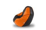 DOLPHIN M Regular BEAN BAG-Black/Orange-COVER (Without Beans)