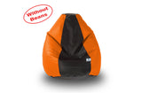 DOLPHIN M Regular BEAN BAG-Black/Orange-COVER (Without Beans)
