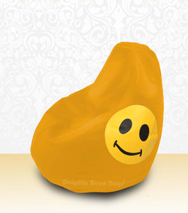DOLPHIN XL Bean Bag Yellow-Smiley-FILLED (with Beans)