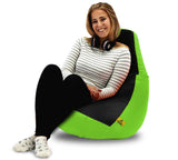 DOLPHIN XL BLACK&F.GREEN BEAN BAG-FILLED(With Beans)