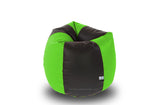 DOLPHIN M Regular BEAN BAG-Black/F.Green-COVER (Without Beans)