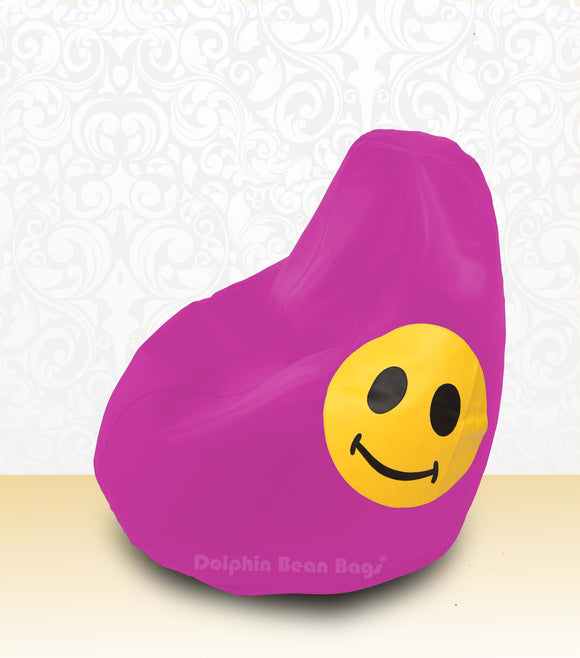 DOLPHIN XL Bean Bag Pink-Smiley-FILLED (with Beans)