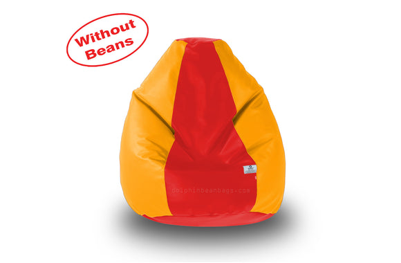 DOLPHIN L BEAN BAG-Red/Yellow-COVER (Without Beans)