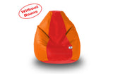 DOLPHIN M Regular BEAN BAG-Red/Orange-COVER (Without Beans)