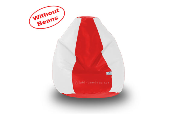 DOLPHIN M Regular BEAN BAG-Red/White-COVER (Without Beans)