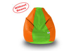 DOLPHIN S Regular BEAN BAG-F.Green/Orange-COVER (Without Beans)