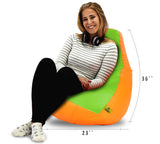 DOLPHIN XL F.GREEN&ORANGE BEAN BAG-FILLED(With Beans)